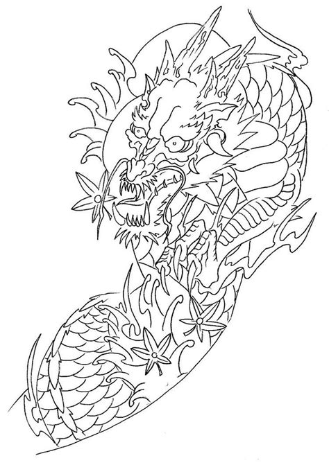 Dragon Tattoo Sleeve Outline Dragon Tattoo Sleeve Outline
