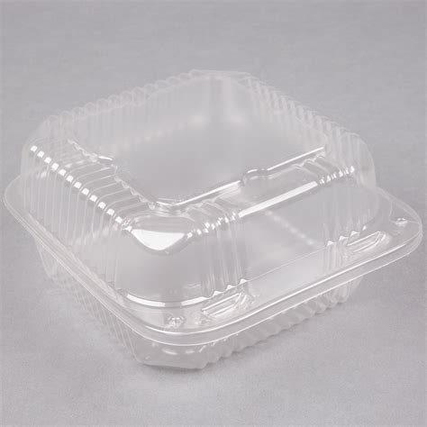 Durable Packaging Pxt 900 Duralock 9 X 9 X 3 Clear Hinged Lid Plastic Container 100 Pack
