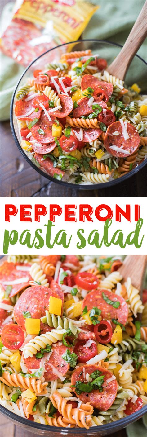 Easy Tricolor Pepperoni Pasta Salad