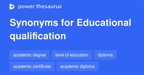 Educational Qualification Synonyms 96 Similar Words Phrases