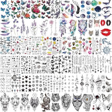 Egmbgm 66 Sheets 430 Pcs Cute Temporary Tattoos For Women Men Adults