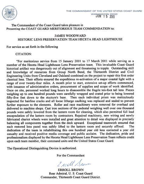 Elegant Coast Guard Letter Of Commendation Template Letter Of