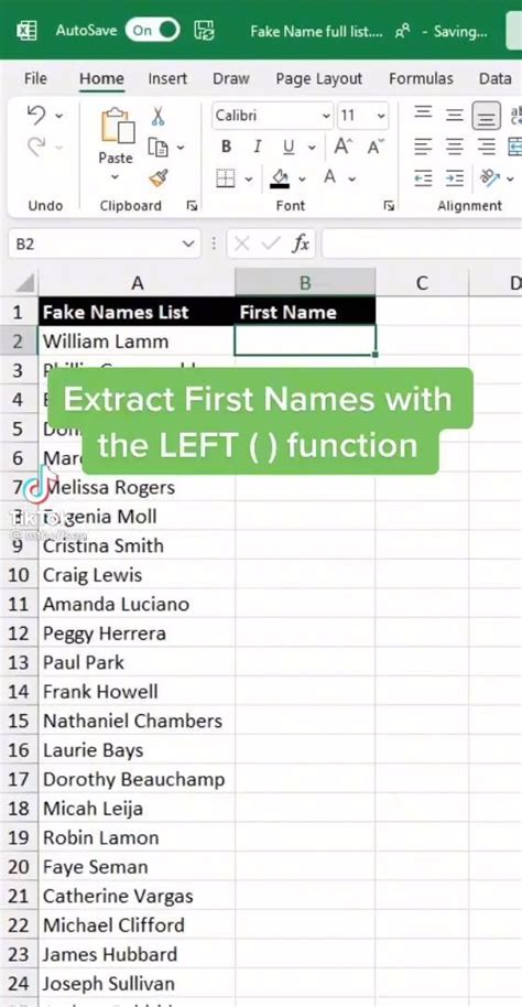 Extract First Names In Excel Artofit