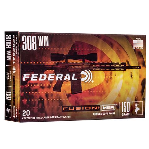 Federal Fusion 308 Winchester 150 Grain Msr