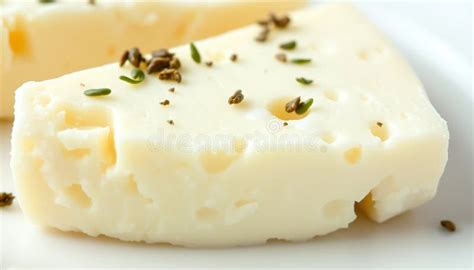 Feta Cheese Block On A White Surface Simple And Fresh Dairy Food