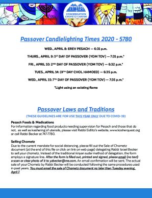 Fillable Online Shabbat Candle Lighting Times For Israel And The Us Fax