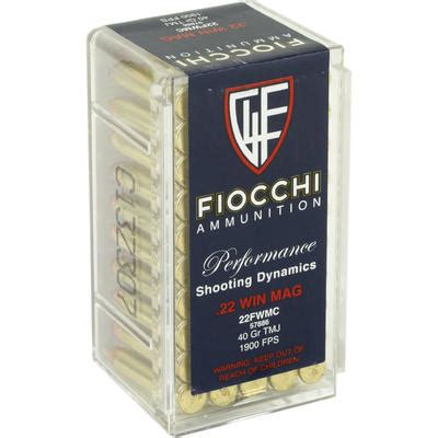 Fiocchi Ammo 22 Magnum Wmr Fmj 40 Grain 22Fwmc Ammo Freedom