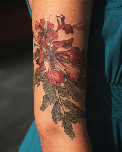 Flamboyant Flower Tattoo