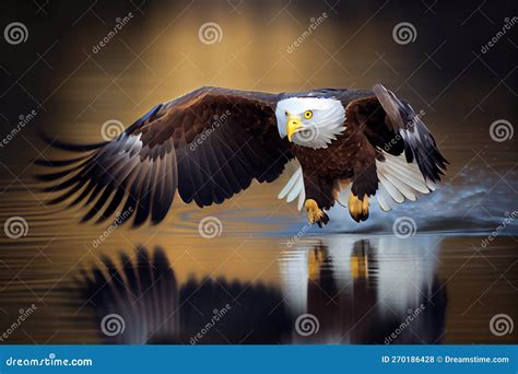 Flight Of The Graceful Bald Eagle Ai Generated Stock Illustration