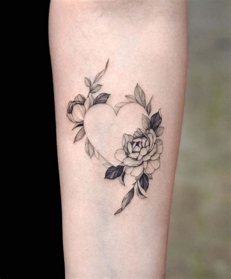 Flower Heart Tattoo Designs