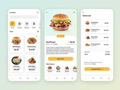 Food Delivery App Digital Wireframe Usability Study Prototype By
