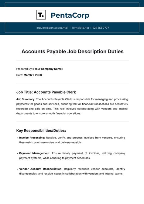 Free Accounts Payable Job Description Duties Template To Edit Online Free Accounts Payable Job Description Duties Template To Edit Online