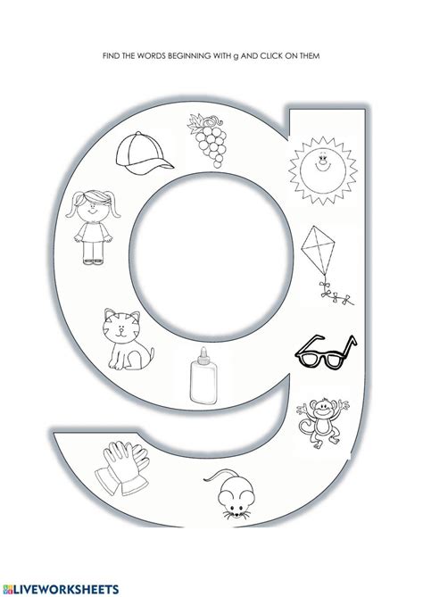 Free Trace Words That Begin With Letter Sound G Myteachingstation Com