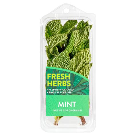 Fresh Mint Herb 0 5 Oz Clamshell Crisp Flavor And Aroma Walmart Com