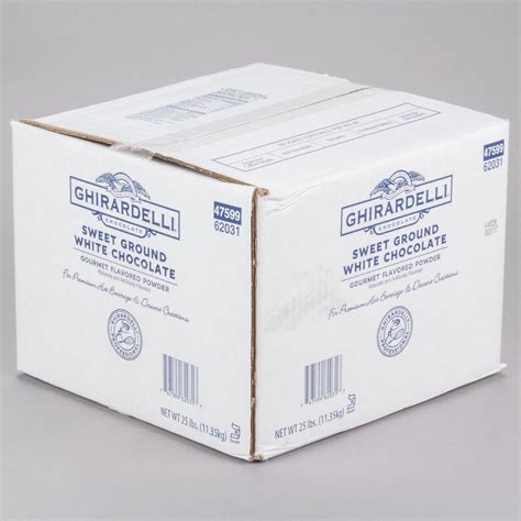 Ghirardelli White Chocolate Cocoa Sweet Ground Powder 25 Lb Box Barista Underground