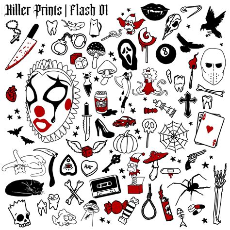 Gothic Mini Tattoo Flash 60 Mini Flash Designs Killer Prints Etsy Gothic Mini Tattoo Flash 60 Mini Flash Designs Killer Prints Etsy