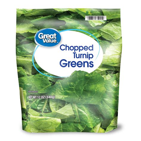 Great Value Frozen Chopped Turnip Greens 12 Oz Versatile Vegetable For