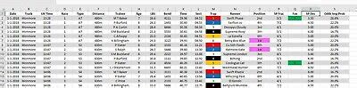 Greyhound Results Spreadsheet With Data Ebay