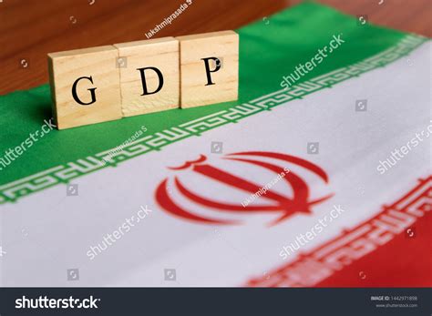 Gross Domestic Product Gdp Iran Wooden Stock Photo 1442971898