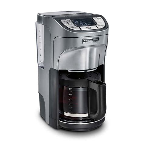Hamilton Beach Professional 12 Cup Silver Programmable Drip Coffee Maker 49500 The Home Depot