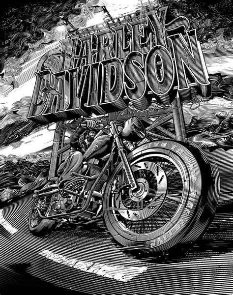 Harley Davidson Illustrations On Behance Harley Davidson Artwork