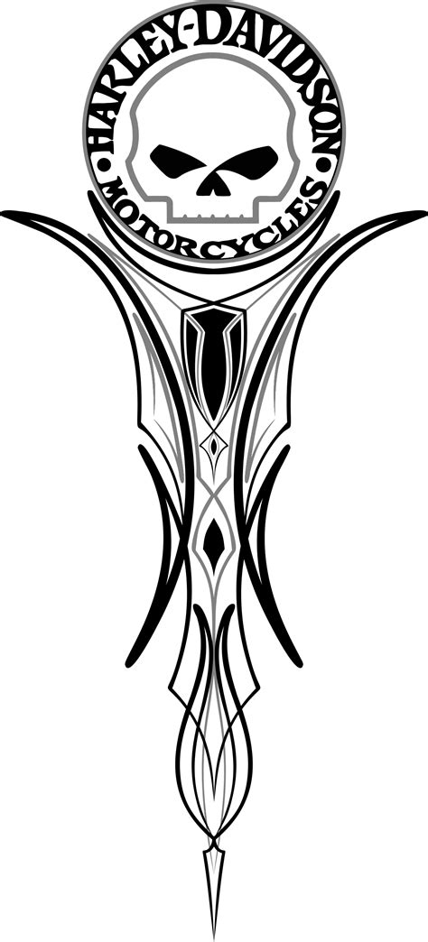 Harley Davidson Logo And Pin Stripe Biker Themed Tattoo Inspiratitions