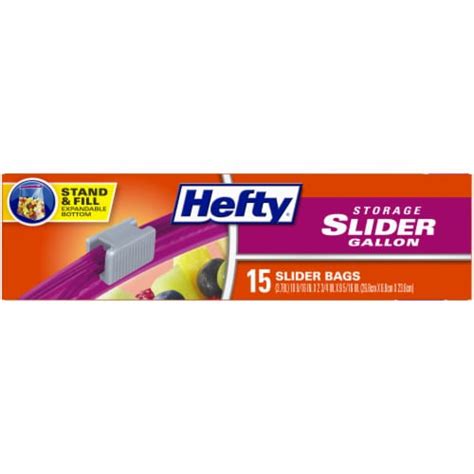 Hefty Gallon Storage Slider Bags 15 Ct Kroger
