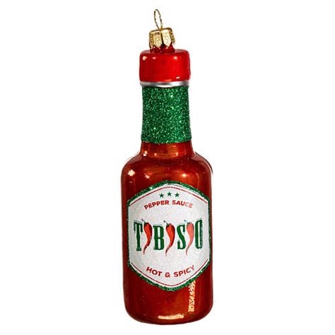 Hot Sauce Bottle Glass Ornament Hot Sauce Bottle Glass Ornament