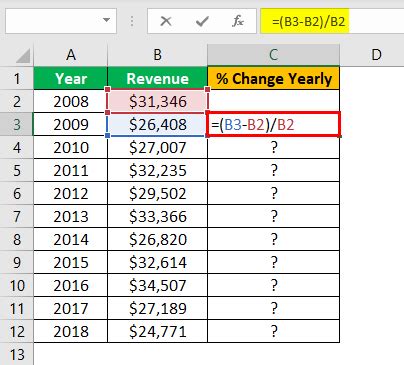 How To Calculate Percentage Change In Excel With Examples