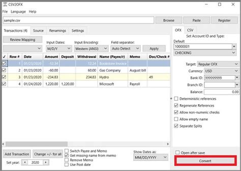 How To Convert Csv To Ofx In Sage 50