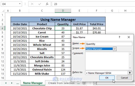 How To Name A Cell In Excel