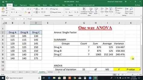 How To Perform A One Way Anova In Excel