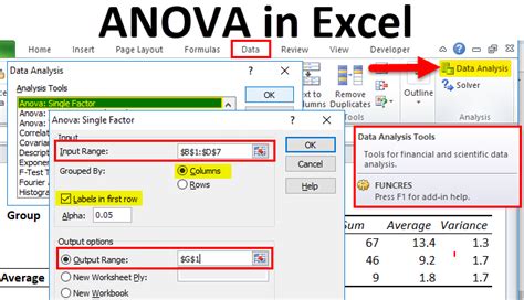 How To Perform A One Way Anova Test In Excel 2010