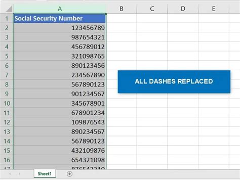 How To Remove Dashes From Social Security Numbers In Excel