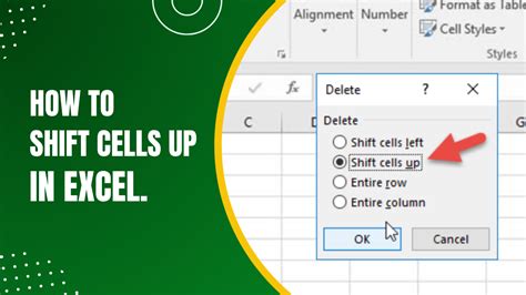 How To Shift Cells Up In Excel Youtube