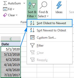 How To Sort By Date In Excel Chronologically By Month Auto Sort