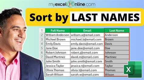 How To Sort By Last Name In Excel Step By Step Guide Myexcelonline