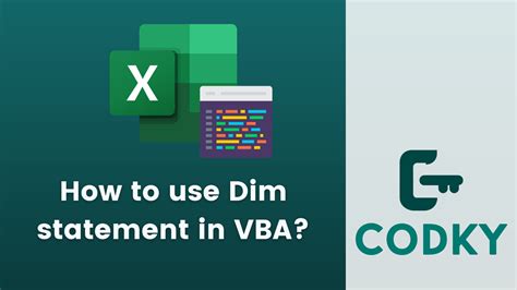 How To Use Dim Statement In Vba Codky