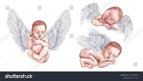 Humans Born With Wings Newborn Baby With Angel Wings Stock Photo