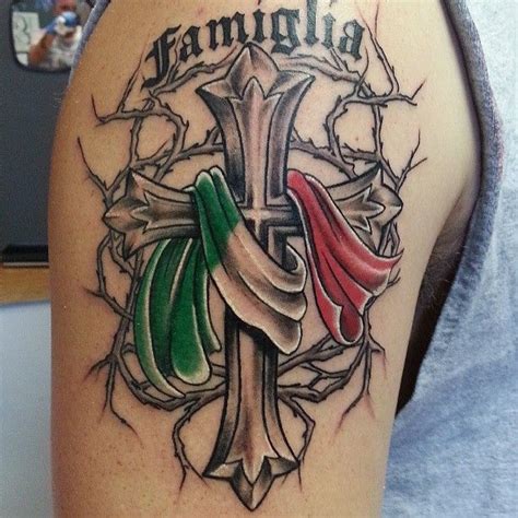 Italian Cross Tattoos For Men Italian Flag Tattoo Printable Figure