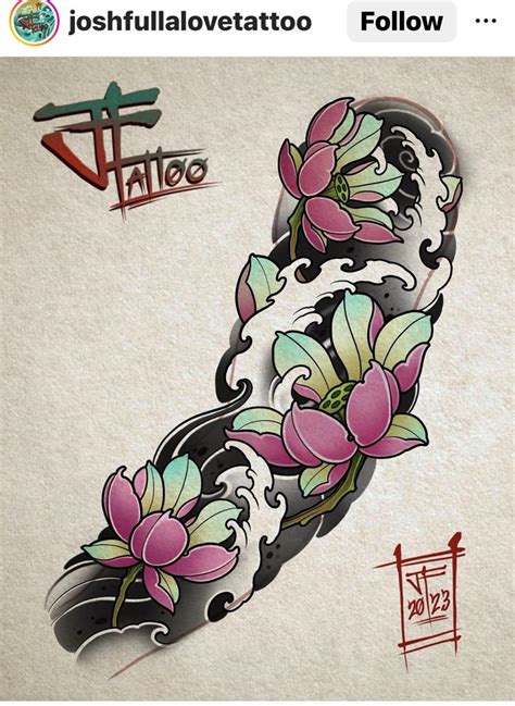 Japanese Lotus Flower Tattoo Designs