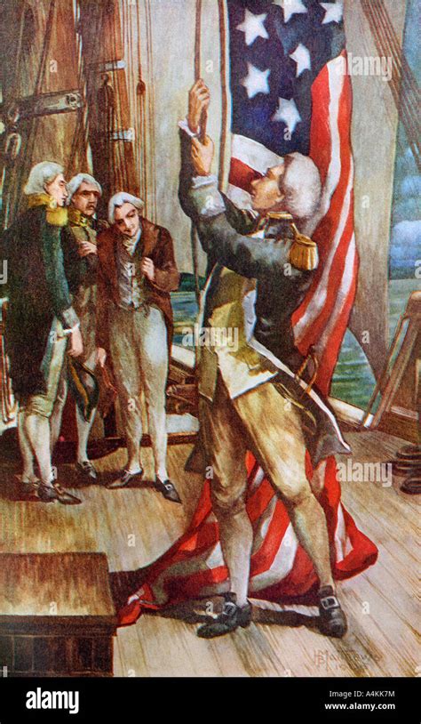 John Paul Jones Raising The Us Flag For The First Time Print Art Prints Posters Puzzles From North Wind