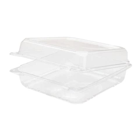 Karat Pet Plastic Hinged Container 9 X 9 X 3 6 Clear Plastic 100 Pack 2 Packs Carton