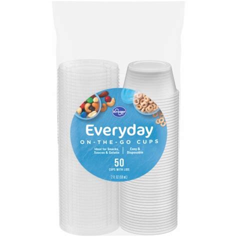 Kroger Everyday 2 Ounce On The Go Clear Cups With Lids 50 Ct 2 Oz