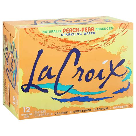Lacroix Sparkling Water Peach Pear Case Of 3 8 12 Fl Oz