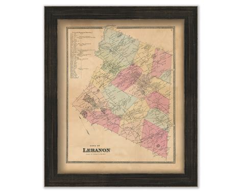 Lebanon Connecticut 1868 Map Etsy