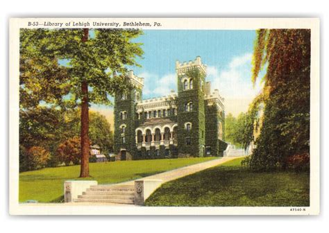 Library Of Lehigh University Bethlehem Pa Postcard