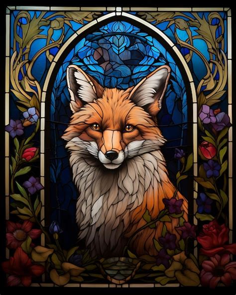 Love In The Garden Of Secrets Red Fox Art Glass Stained Glass Art