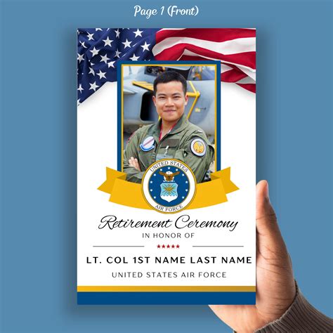 Lt Col Air Force Retirement Ceremony Program Template Party Military