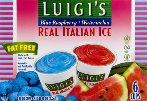 Luigi Ice Cups Luigi S Real Italian Ice Blue Raspberry And Watermelon 6 Ct Luigi S Raspberry Yogurt